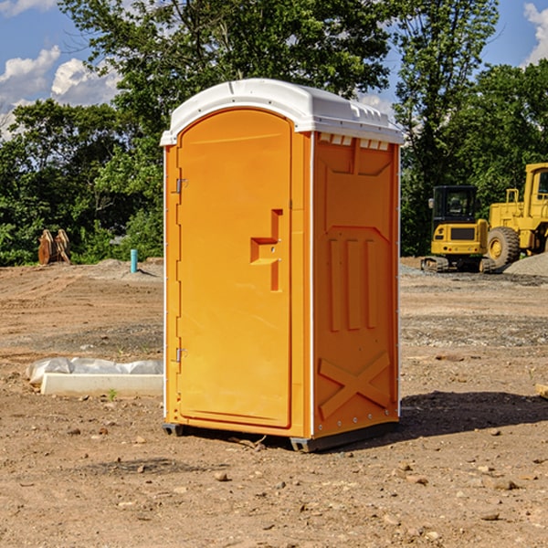 how often are the portable restrooms cleaned and serviced during a rental period in Leland IL